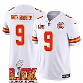 Men & Women & Youth Kansas City Chiefs #9 JuJu Smith-Schuster White 2025 Super Bowl LIX Patch F.U.S.E. Vapor Limited Stitched Jersey,baseball caps,new era cap wholesale,wholesale hats